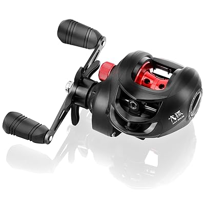サンライク（SANLIKE）ベイトリール 両軸リール 海リール 超強力マグネットブレーキ アルミスプール ギア比6.3：1 ドラグ力8kg バス釣り 軽量 ハンドル 海釣りと淡水釣り両用 (本体黒（赤スプール）-右巻き)