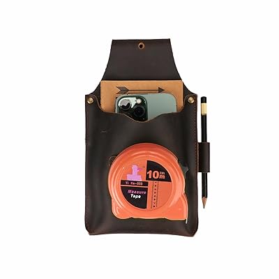 TOURBON ツールポーチ 腰袋 ウエストポーチ 作業用 スマホポーチ 本革 ベルト通し 多機能 携帯ポーチ 小物入れ