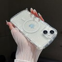 ZTOFERA for iPhone 16 Plus ケース,MagSafe 対応,クリア キラキラ カーリー ウェーブ フレーム 女性用 女の子用 男性用,iPhone 16 Plus 用スマホケース,透明