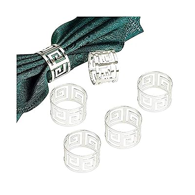 ナプキンリング、結婚披露宴のディナーテーブルデコレーション用6/12個のメタルナプキンバックルホルダー