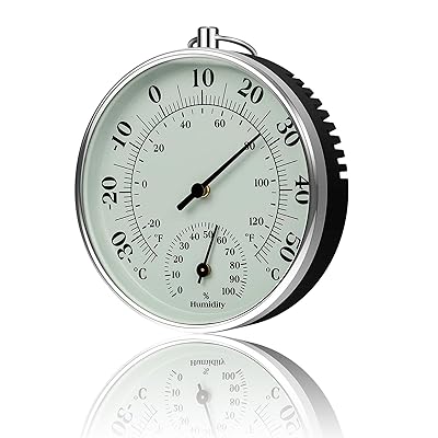 RemeeHi 高精度 調整可能 温湿度計 電池不要 温度計 湿度計 壁掛け 浴室 給湯温度計 サウナ室温度計 温..