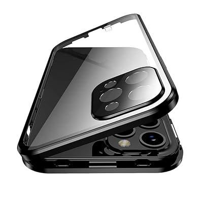 全面カバー iPhone 15 ケース カメラ保護フィルム付き アルミバンパー ガラスフィルム ロック付き マグネット式 アイフォン15 ガラスケース 両面ガラス 両面ケース バンパーケース 透明 クリア (iPhone15, 黒) 全面カバー iPhone 15 ケース カメラ保護フィルム付き アルミバンパー ガラスフィルム ロック付き マグネット式 アイフォン15 ガラスケース 両面ガラス 両面ケース バンパーケース 透明 クリア (iPhone15, 黒)