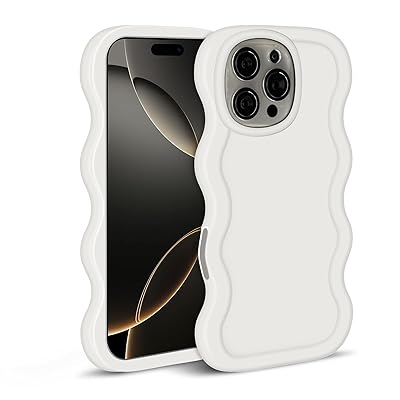 [ ShinKin ] ケース 対応 iPhone 16 Pro Max シリコン電話ケース 可愛い おしゃれケース ウェーブ デザイン ソリッドカラーのマカロン ケース カバー 波状エッジ 携帯電話ケース 対応 シリコン電話ケース 軽量 便利 薄型