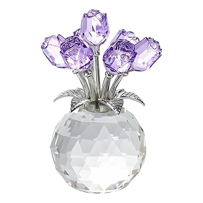 クリスタルローズ 誕生日のプレゼント 女性 バラのクリスタル しおれない花 造花 置物 インテリアアク..