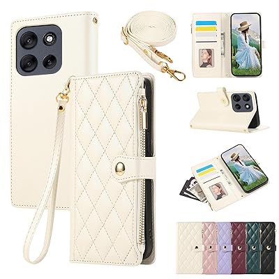 Yuotky for motorola moto g66j / g66y 5G ケース 手帳型 Moto g66j 5G ケース ショルダー Moto g66y 5g スマホケース ひし形柄 モトローラ G66j カバー 人気 女性 モトローラ G6