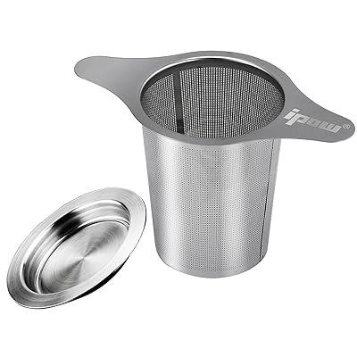 Ipow 茶こし ティーストレーナー ステンレス製 茶葉濾過 深型 マグ、カップ、ポット用茶漉し 双持ち手..