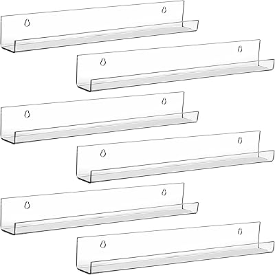 Boxallsウォールシェルフ ラック壁掛けシェルフ diy 壁面収納 シェルフ 壁付け 小物置き アクリル ディスプレイ 玄関突っ張り 収納棚 飾り棚 突っ張り32×4.3cm (6個セット)