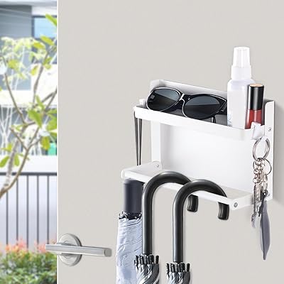 SAIKEYO マグネット傘立て 多機能傘収納 トレー付きマグネット 傘立て スマート 玄関収納 屋外収納 ト..