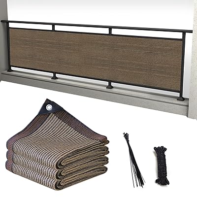 YEZOND ベランダ目隠し 0.9M*2.5M 日除けシェード コーヒー色 遮光ネット バルコニー マンション UVカット シェード 50CMごとに1つのロープ穴