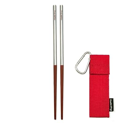 Hawk Zing BBQ用ハイキング用 会社用 差し込み式箸 天然マホガニー材使用 折り畳み箸 軽量 頑丈 耐用 ..