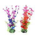 VOCOSTE 水族館プラスチック植物 人工水草 水槽植物装飾用 2個 レッド パープル