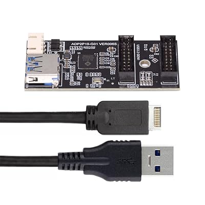Cablecc 19/20ピンまたはType-Eヘッダーから5Gbps USB 3.0 19/20ピンデュアルポートメス PCBAタイプアダプター 1~2スプリッターハブ。