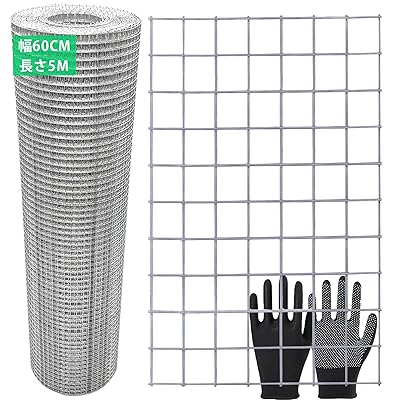 ネズミ 駆除 網 防獣金網 線径0.8mm 網目6mm 金網フェンス 錆びない 亜鉛メッキ 金網ロール 園芸 DIY 防鼠 のために使用される 庭園、動物、植物フィードセパレート 溶接メッシュ (60cm*5m)