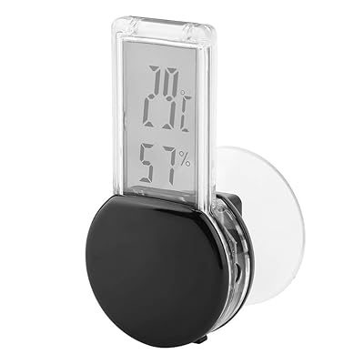 Ongwan トカゲ 爬虫類用デジタル温湿度計 湿度計 温度計 防水 (ブラック)