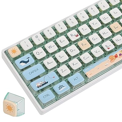 Ussixchare 120 キー ASA プロファイル PBT プディング キーキャップ スペース キーキャップ 昇華型カスタム キーキャップ チェリー Gateron MX スイッチ メカニカル ゲーミング キーボード用(Colorful Sum