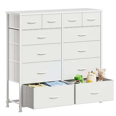 YeTom タンス 収納チェスト リビング 収納 100*29.8*98.6cm 大容量 洋服タンス たんす 箪笥 衣類収納 引き出し付き おしゃれ 収納ケース 5段12杯 白い