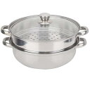 Atyhao 蒸し器 蒸し鍋 スチーマーポット 2層 蒸しスタンド ステンレス鋼 多機能 炊飯器ラック 耐熱断熱ラック 便利 料理用 キッチン用品 ガラス鍋蓋付...