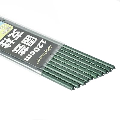 Jollybower 10本セット支柱 園芸 120cm 直径11mm イボ付 鋼管製 家庭菜園のトマト、チリ、豆類、鉢植えなどの園芸支柱 グリーン イボ竹 ガーデニング 園芸用品