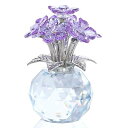 紫 忘れな草 クリスタル花の置物 フォーゲットミーノット 女性への誕生日プレゼント 友人や姉妹への結婚記念日