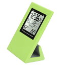 天気予報時計 デジタル温湿度計 スクエアLCD ディスプレイ 時間と温湿度の表示 ソーラー電池式 読みやすい 家庭、学校、オフィス用 ABS素材 耐久性 (緑)