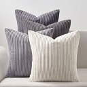Topfinel クッションカバー 60×60cm 4枚セット コーデュロイ グラデーション おしゃれ 北欧 洗える ふわふわ 隠れるファスナー ストライプ ソ...