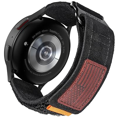 Hemsut 時計ベルト 20/22MM クイックリリース スマート・ウオッチ交換バンド Samsung Galaxy Watch 6/5/5 Pro/4/3/Gear S3/S2/Active 2などに対応 スエードレザー時計バンド(2)