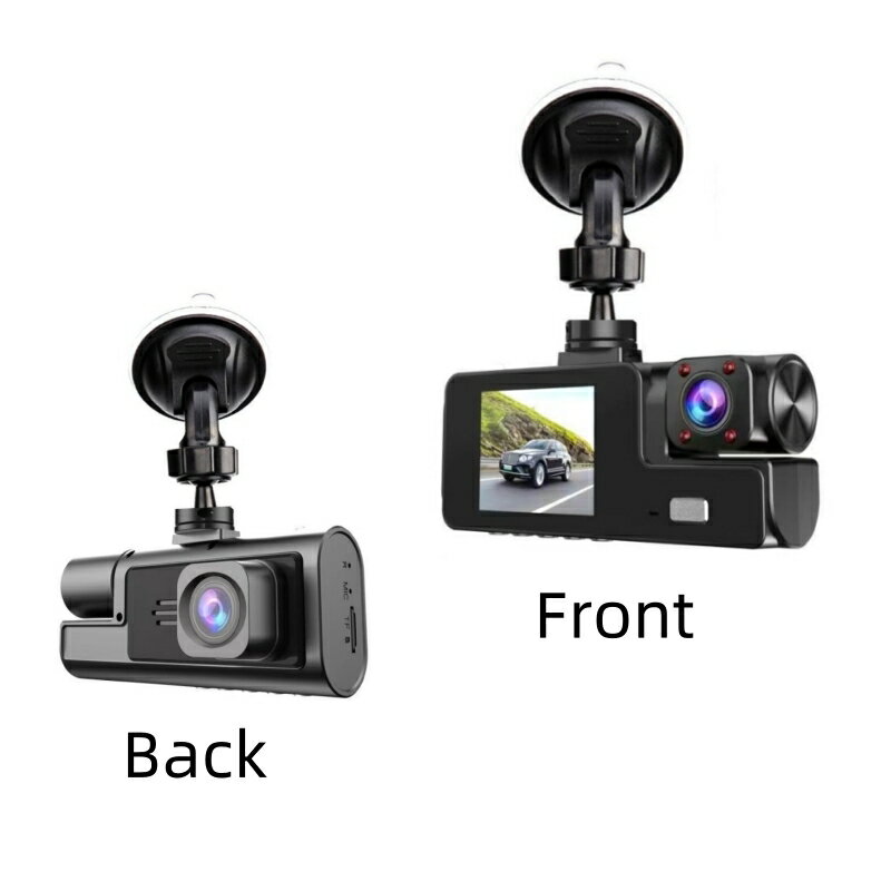 送料無料 3 チャンネル車 DVR HD 1080P 2/3 レンズ車内ダッシュカム 3 ウェイカメラ DVR レコーダービデオレジストレーターダッシュカムビデオカメラ