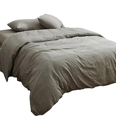 掛ふとんカバー キング 230x210cm グレー オーガニックコットン洗いざらしの綿100% 防ダニ 布団カバー