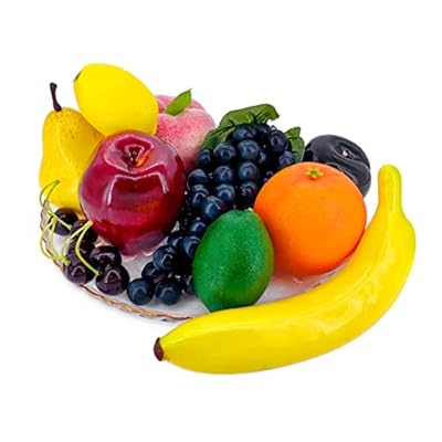 装飾的な偽物の果物の小道具、10種類の果物（合計12個）のために設定された人工果物