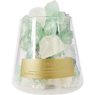 YUYAKESHIアロマ アロマストーン ガラスカップ 天然水晶 ミックスクリスタル 空気浄化 クリスタル アロ..