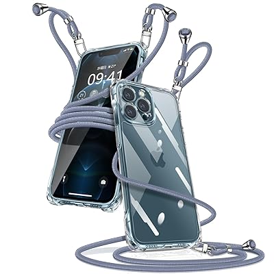 muciyazi iPhone 12 Pro Max ケース クリア ショルダー iPhone12pro maxスマホケース アイフォン12pro max カバー 肩掛け 斜めかけ 縄掛けケース 透明 薄型 軽量 TPU 携帯ケース 紐付き 斜めがけ