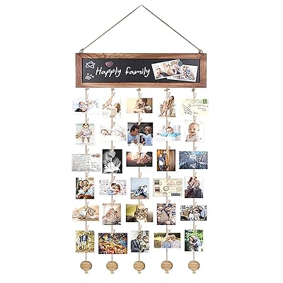 写真フレーム 壁掛け 写真飾り 写真立て DIY 木製 マグネット3個 クリップ30個付き 自分で創る 写真 絵..