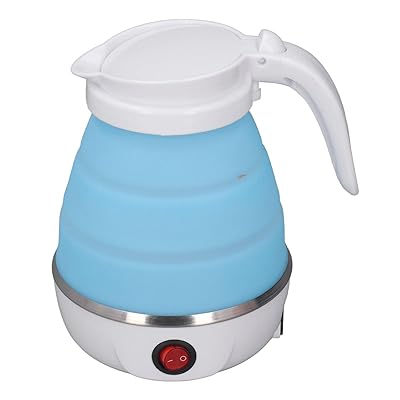 折りたたみ式電気ケトル 110V USプラグ対応 高温耐性ポータブル 湯沸かし器 屋外用取り外し可能な電源..