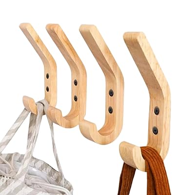 HOTQ L字フック石膏ボード壁 木製壁掛けフック ダルマフック 木用フック 木製フック フック石膏ボード 石膏ボードフック壁掛けフック 4個セット