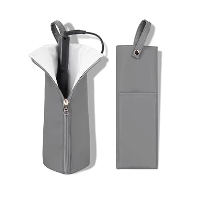 Easy-U ヘアアイロン ケース 耐熱 300度 吊り下げ ヘアアイロンポーチ 旅行 コード収納ポケット付き