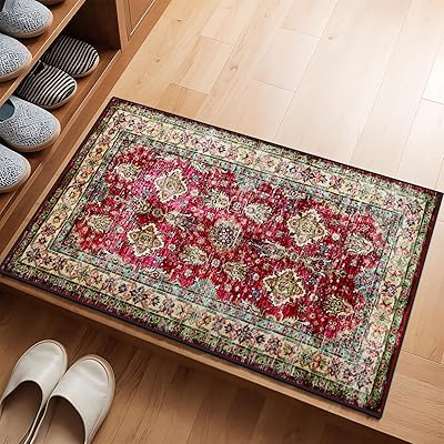 玄関マット 室内 洗える ペルシャ風 玄関まっと; 北欧 げんかんまっと おしゃれ 滑り止め 洗面所マット 防音マット オールシーズン適用 (ペルシャ柄A, 70X120CM)