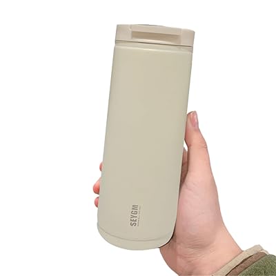 【錆びに強い頑丈優質ステンレス】YIHFBB 水筒400ML、600ML、おしゃれな大人用。洗いやすくてかわいい直飲水筒、コーヒー好きにぴったり。真空断熱、ステンレスボトルでホットコーヒーもアイスコーヒーも楽しめる。とコーヒーカップの2in1、おしゃ