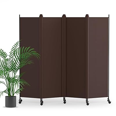 KELIXU パーテーション 間仕切り 4連 自立式 カバーストリップ付き 衝立 キャスター付き 高さ1.78m×幅2.24m 布タイプ 折りたたみ 仕切りパネル 軽量 クロスパーテーション 目隠し 屏風 おしゃれ 組み立て簡単 部屋 オフィス 会議