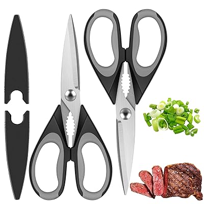 FGIUKC キッチンバサミ 調理バサミ 料理ハサミ 手が疲れにくい ナッツクラッカー ボトルオープナー 肉..