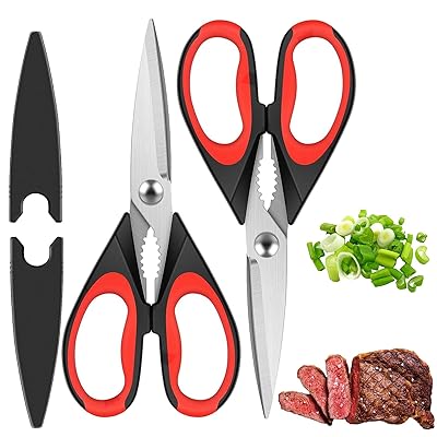 FGIUKC キッチンバサミ 調理バサミ 料理ハサミ 手が疲れにくい ナッツクラッカー ボトルオープナー 肉..