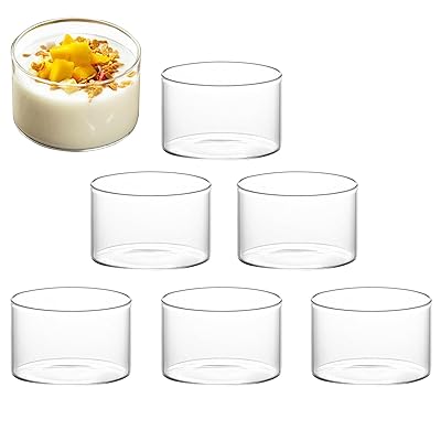 FGIUKC プリンカップ 耐熱 ガラス製 190ml 繰り返し使え 円形 直径8cm プリン容器 プリン型 ゼリー容器..