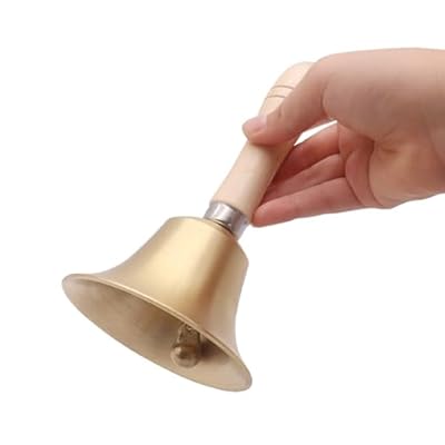 Phyxiul ハンドベル ディナーベル 木製ハンドル 卓上ベル 超大音量 大当たり 抽選 ベル 手振りベル コールベル 宴会 行事 イベント 抽選会用 ガラガラ 1個