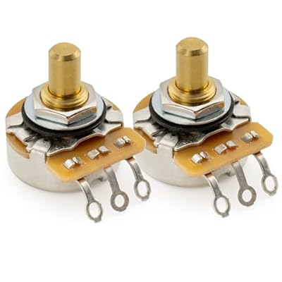 CTS 450G A250K ポット 真鍮 ソリッドショートシャフト1/4インチ 10% Aカーブ ポテンショメーター エレキギターベース用(2個セット)