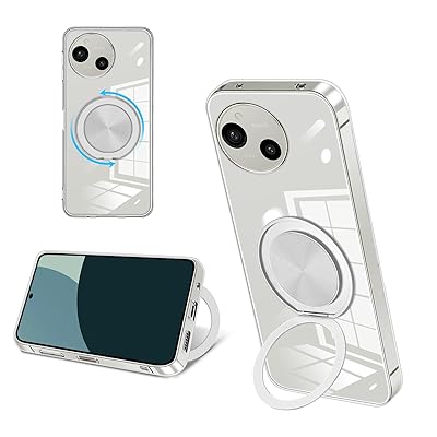 AQUOS R9/R10 ケース クリア シリコン MagSafe対応 リング付き 360°回転スタンド 縦横両対応 アジャスタブルスタンド マット仕上げ 耐衝撃 スマホ ケース SH-51E SH-M28 カバー 衝撃吸収ポケット内蔵 TPU 薄型