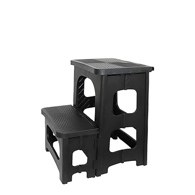 GOODCHI 踏み台 脚立 折りたたみ式 ステップ台 2段 ポリカーボネート製 耐荷重150kg 高さ43cm 軽量 滑..