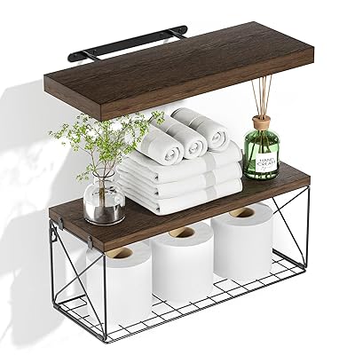 Trusthere ウォールシェルフ 天然木 壁掛け棚 壁 棚 ウォールラック 壁掛けラック おしゃれ 木製 飾り棚 壁掛け ウォールシェルフ棚 壁面収納 取り付け簡単 玄関/リビング/寝室/キッチン/洗面所に適用