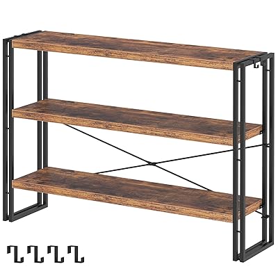 HCHQHS ラック オープンシェルフ 3段 木製 収納 本棚 オープンラック キッチンラック リビングラック 棚 おしゃれ 北欧 木目調 組立簡単 ディスプレイラック スチールラック 幅100cm2024最新型改良・増強版】