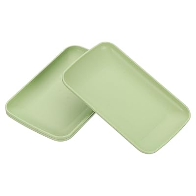 PATIKIL 3パックの割れないプラスチック製ディナープレート、9"x6"の長方形プラスチック製皿、再利用可..