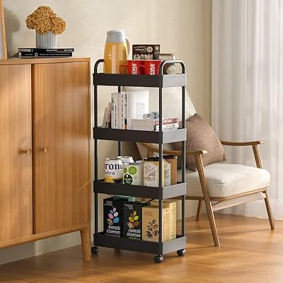 SVOHZAV キッチンワゴン 取手付 ペットボトル 収納カート 隙間収納 13cm/18cm/22cm スリム キャスター..