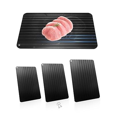 AlxMuNao 解凍プレート 急速解凍プレート 厚さ2mm 35.5x20cm 置くだけ 簡単解凍 時短便利グッズ 解凍トレイ 自然解凍 快速解凍 解凍皿 アルミ 軽量 コンパクト 薄型 粗熱 肉 刺身 冷凍食品対応 鮮度維持 電気不要 解凍板 家